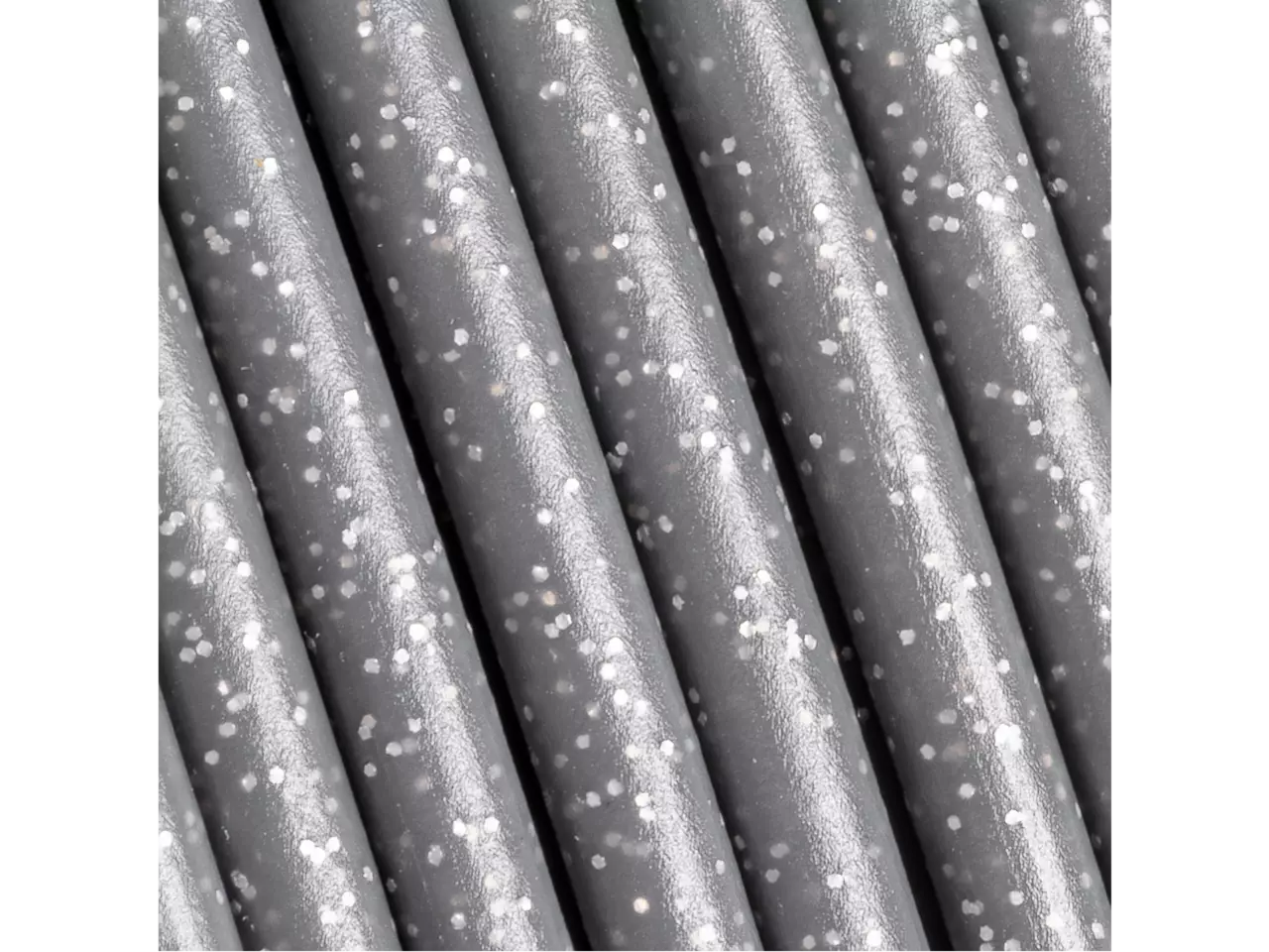 Polymaker Panchroma PLA Galaxy Filament in dark grey with sparkling aluminum particles on a spool, 1 kg weight.