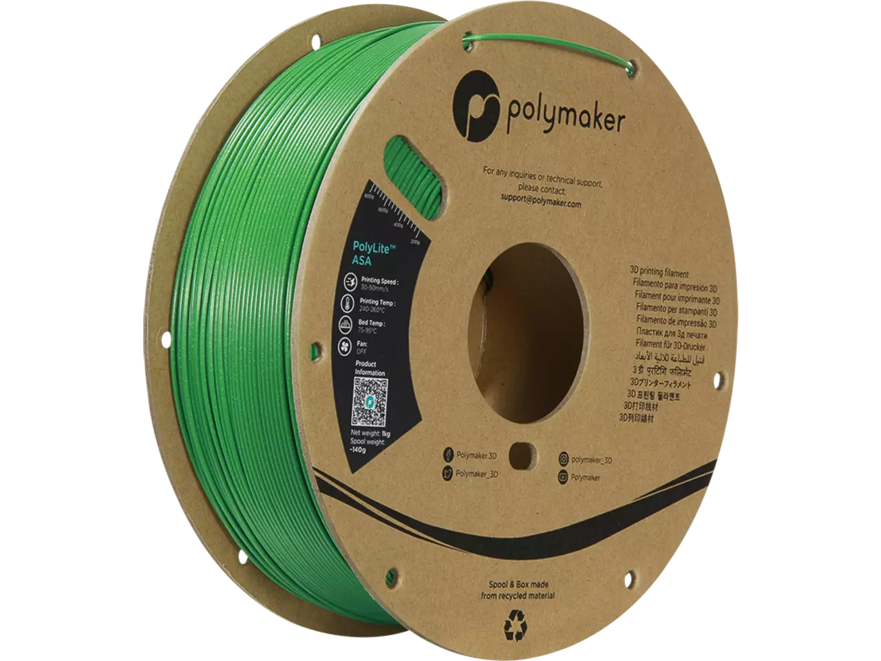 Polymaker PolyLite ASA Galaxy Filament Green 1,75mm