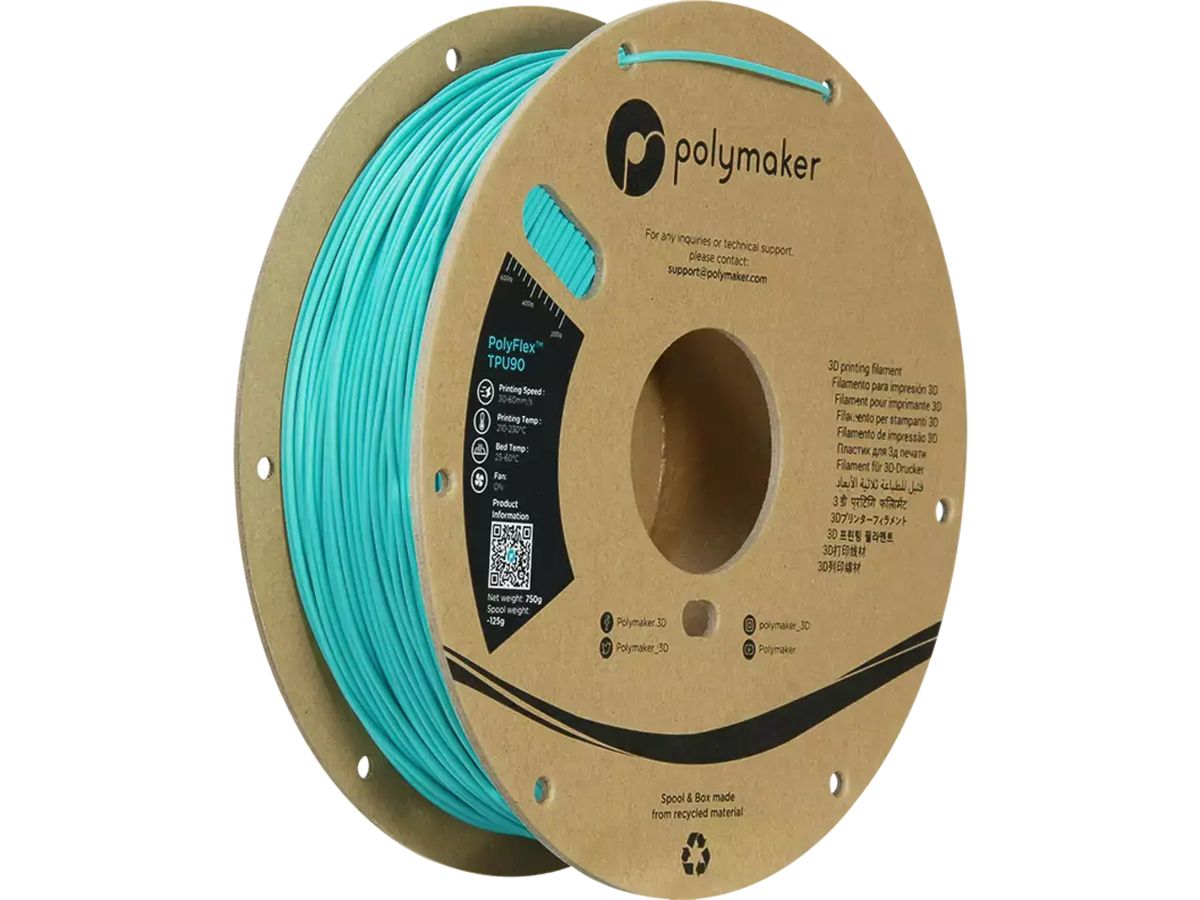 Polymaker PolyFlex TPU-90A Filament, Teal, 1,75mm, 0,75kg