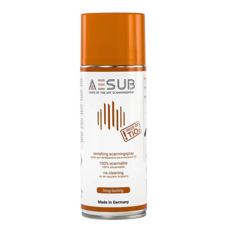 AESUB Scanspray Orange Scanspray 400ml für 3D-Scans, selbstverflüchtigendes Mattierungsspray, lange Standzeit.