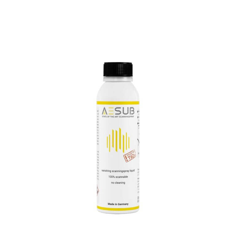 AESUB Scanspray Yellow 200ml Mattierungsspray Flasche für präzise 3D-Scans in höchster Detailgenauigkeit.