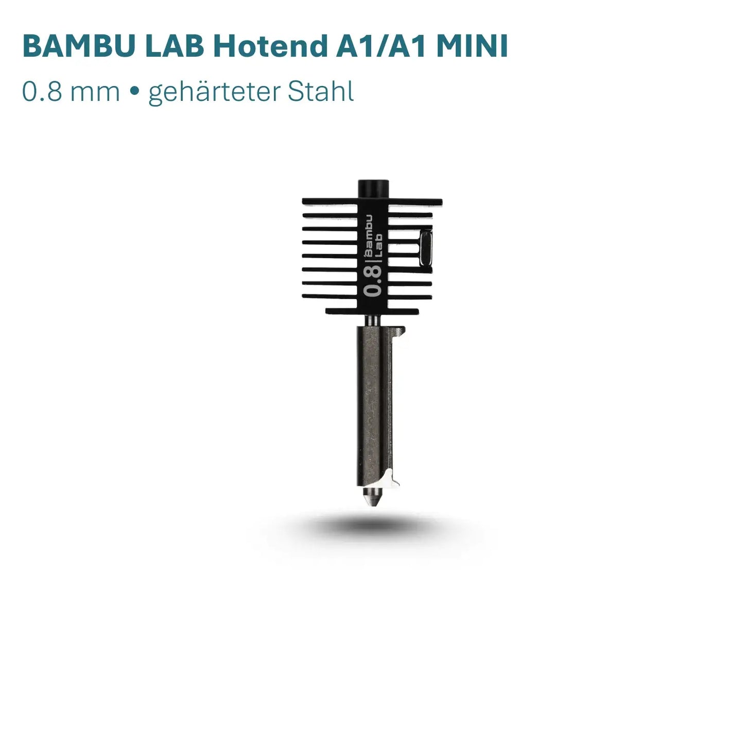 Bambu Lab Hotend A1-Serie – 0.8 mm Düsen aus gehärtetem Stahl für präzises Drucken.