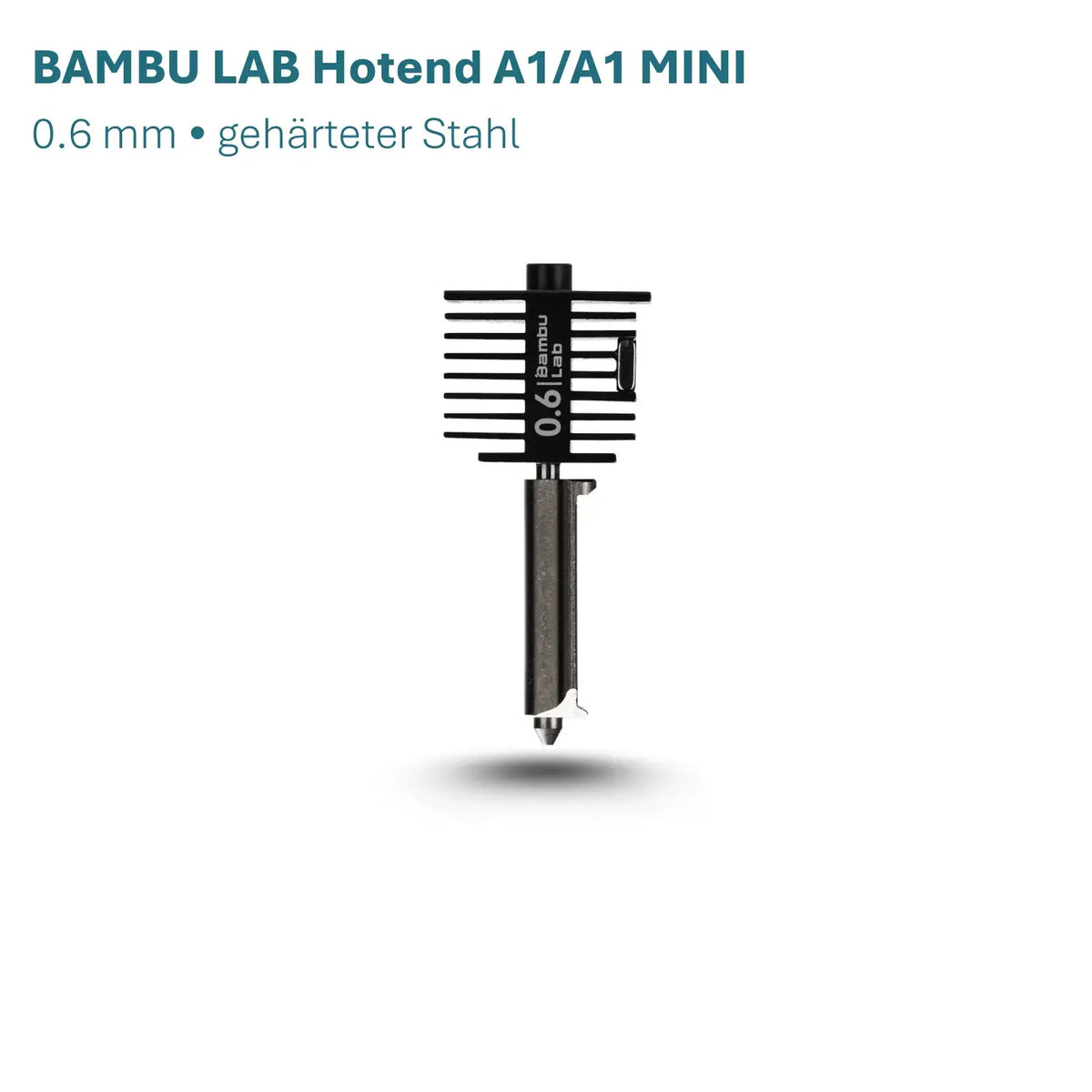 Bambu Lab Hotend A1-Serie 0.6 mm aus gehärtetem Stahl für präzise Druckergebnisse.