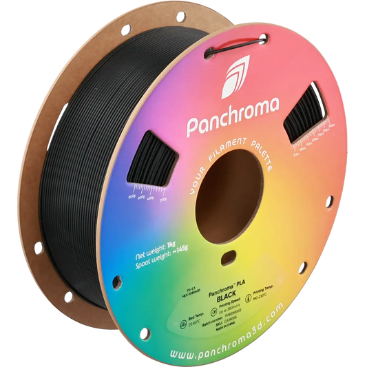 Polymaler Panchroma Basic PLA – Filament für den 3D-Druck auf einer Spule in Schwarz.