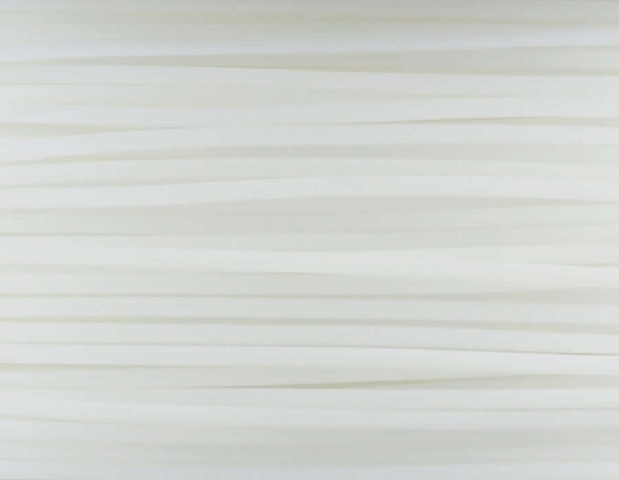 Flashforge HIPS 1,75 mm Filament 0,5 kg: Nahaufnahme von natürlichem weißem HIPS-Filament in Strängen