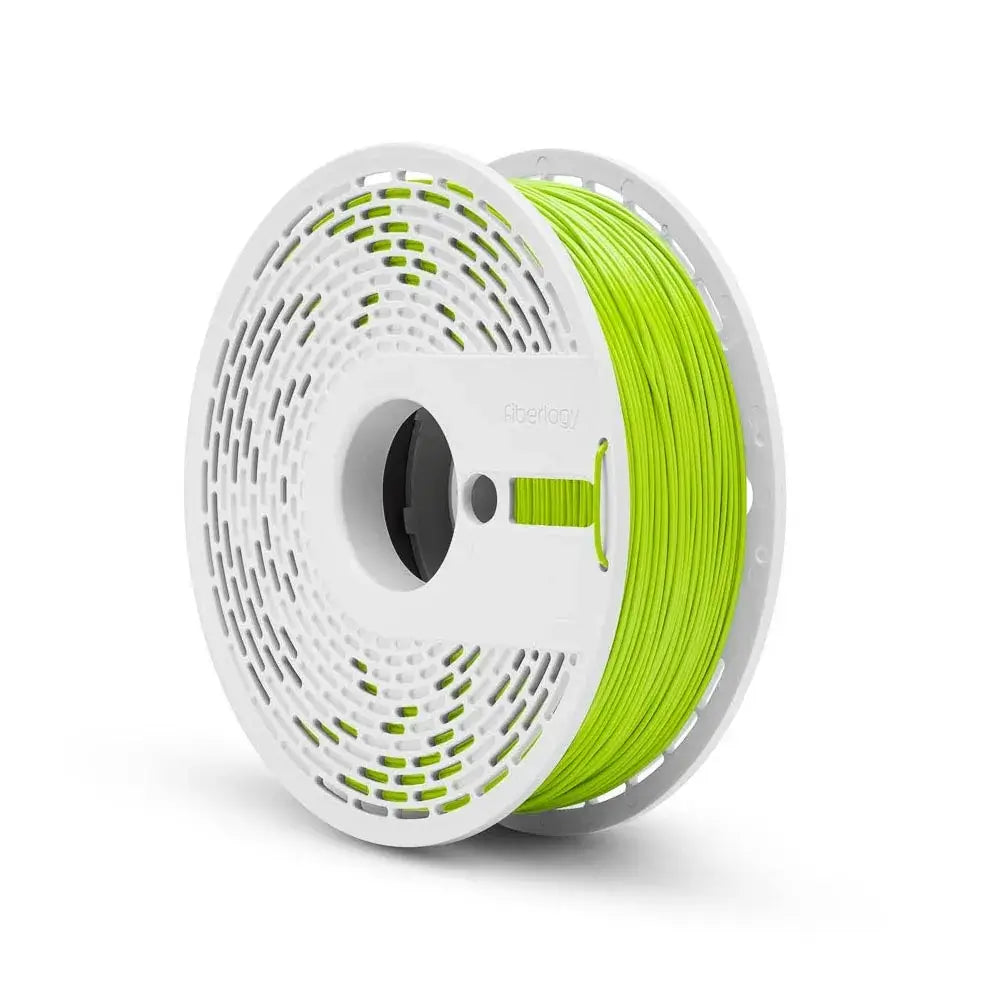 Fiberlogy Nylon PA12 – Technisches Filament für anspruchsvolle Bauteile auf weißer Spule mit leuchtend grünem Filament.