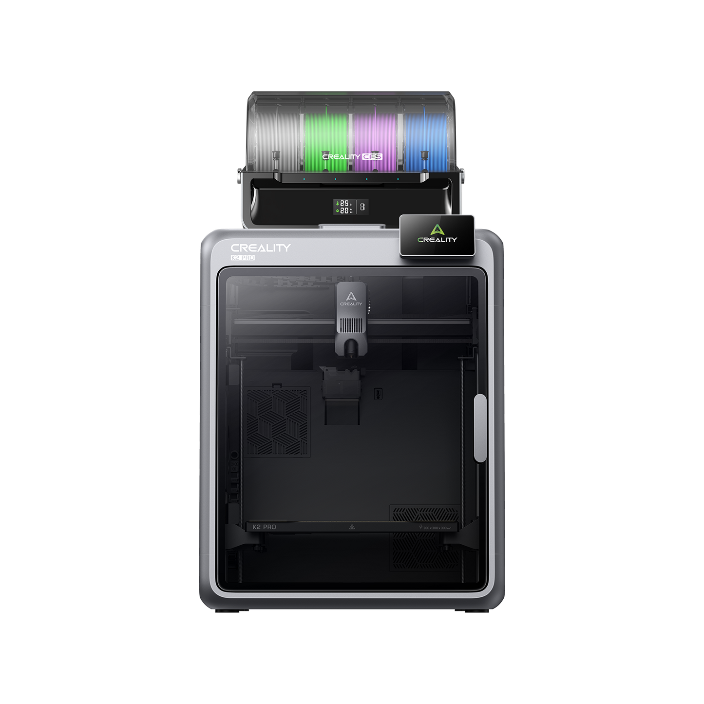 Creality K2 Pro Combo – Seitenansicht mit Touch-Display