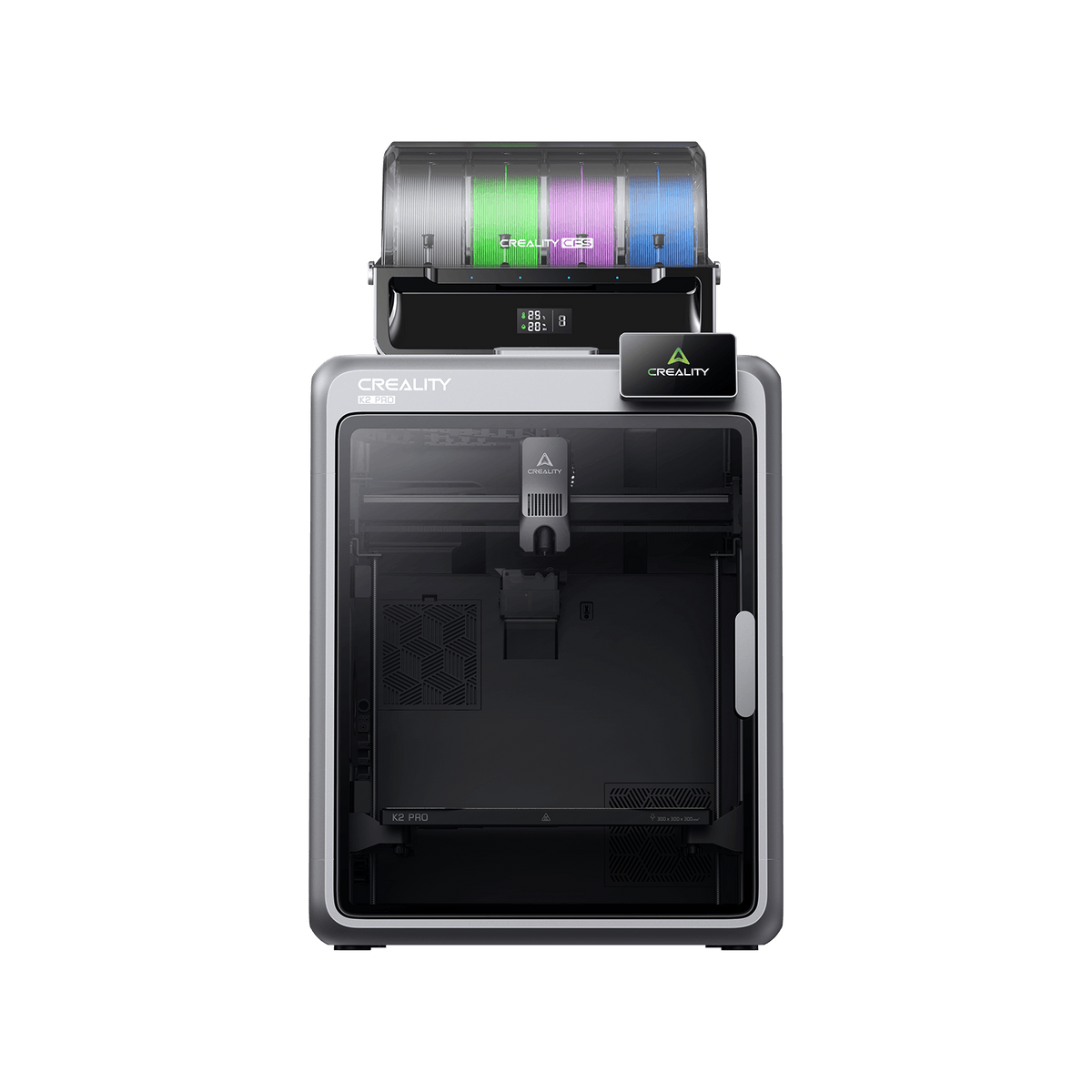 Creality K2 Pro Combo – Seitenansicht mit Touch-Display