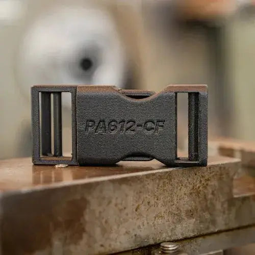 Polymaker Fiberon PA612-CF15 sample part showcasing strong layer adhesion and mechanical stability.