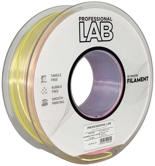 Professional Lab PLA Rainbow mit Farbverlauf auf Spule für 3D-Druck, Silk-PLA-Filament mit fließendem Farbverlauf.