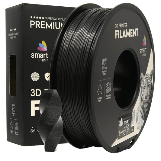 Smart Print PLA Galaxy black filament spool with smooth printing features for 3D printing