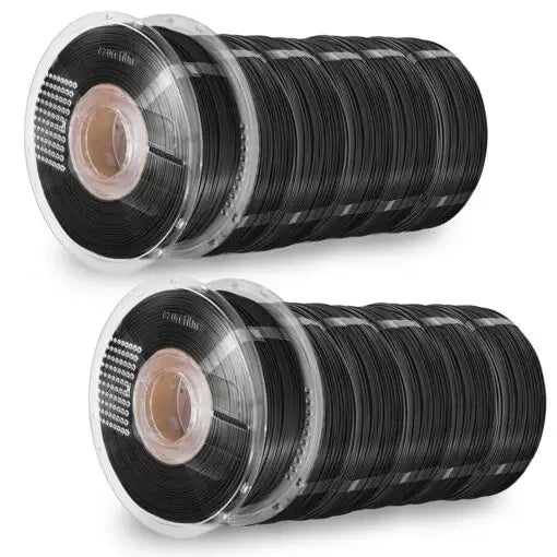AzureFilm Super Pack PLA – 10 Refill-Rollen im Set, 10 schwarze PLA-Filamentrollen im Vorteilsset