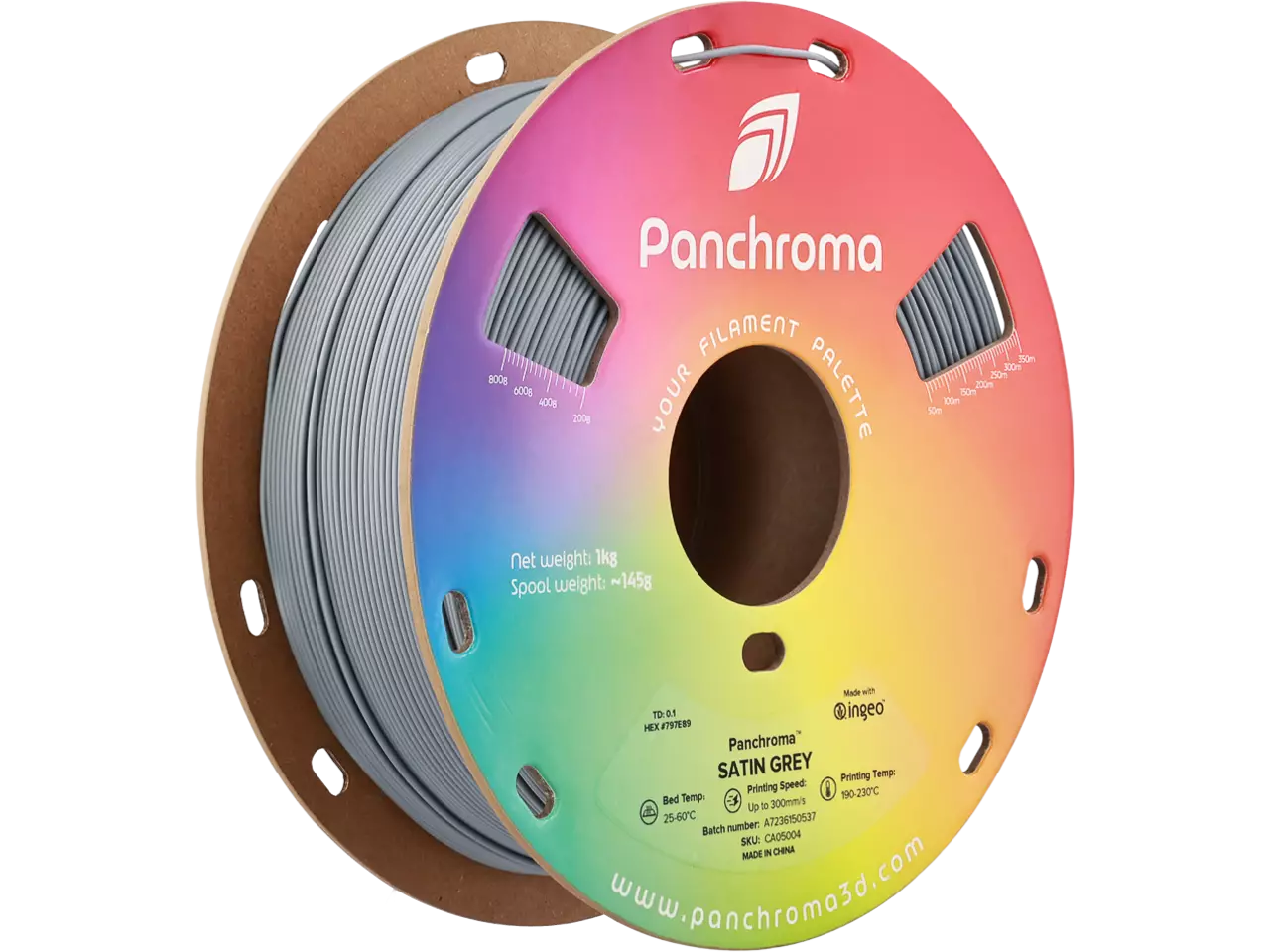 Polymaker Panchroma PLA Satin Filament Grey 1,75mm