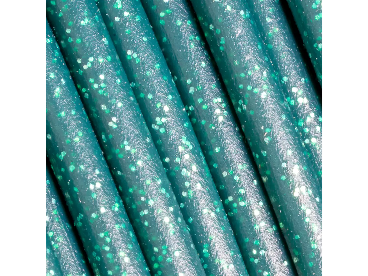 Polymaker Panchroma PLA Galaxy Filament in dark green with silver aluminum particles for a cosmic effect.