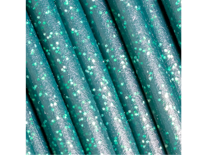 Polymaker Panchroma PLA Galaxy Filament in dark green with silver aluminum particles for a cosmic effect.