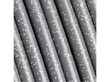 Polymaker Panchroma PLA Galaxy Filament in dark grey with sparkling aluminum particles on a spool, 1 kg weight.