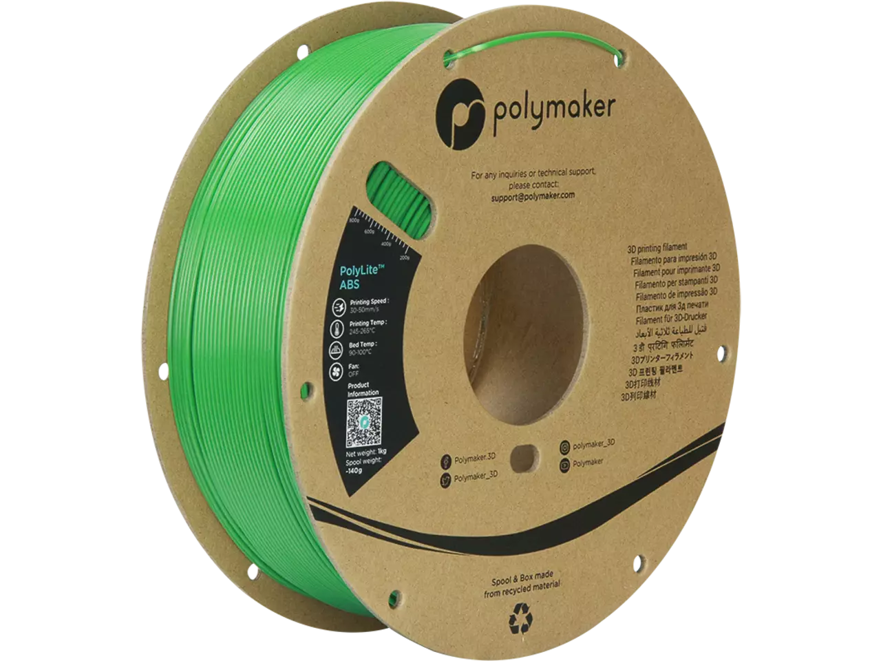 Polymaker PolyLite ABS Filament Green 1,75mm
