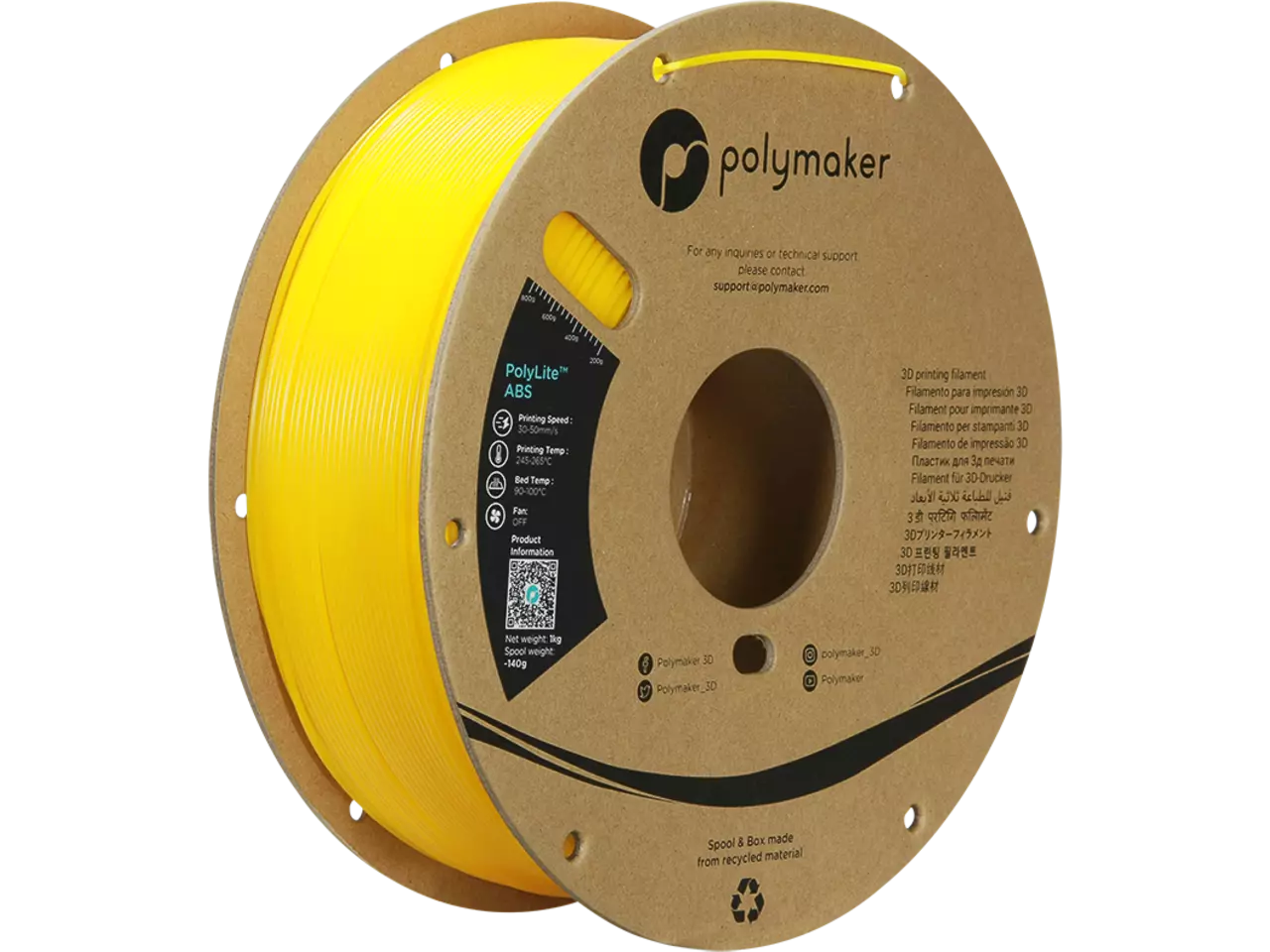 Polymaker PolyLite ABS Filament Yellow 1,75mm