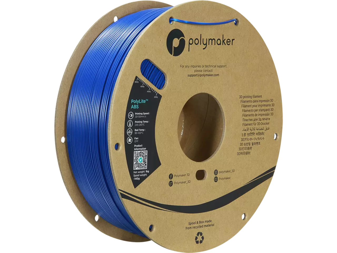 Polymaker PolyLite ABS Filament Blue 1,75mm