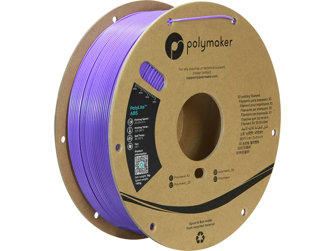 Polymaker PolyLite ABS Filament Purple 1,75mm