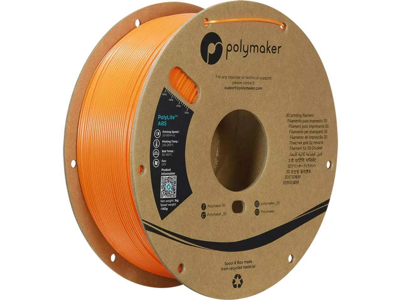 Polymaker PolyLite ABS Filament Orange 1,75mm