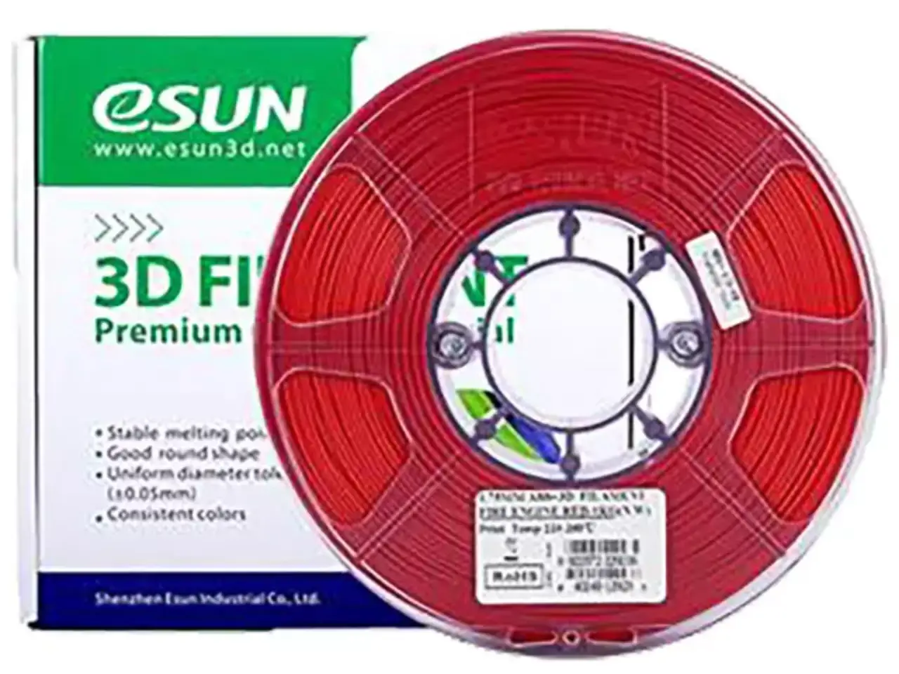 eSUN ABS+ Fire Engine Red 3D-Druck Filament