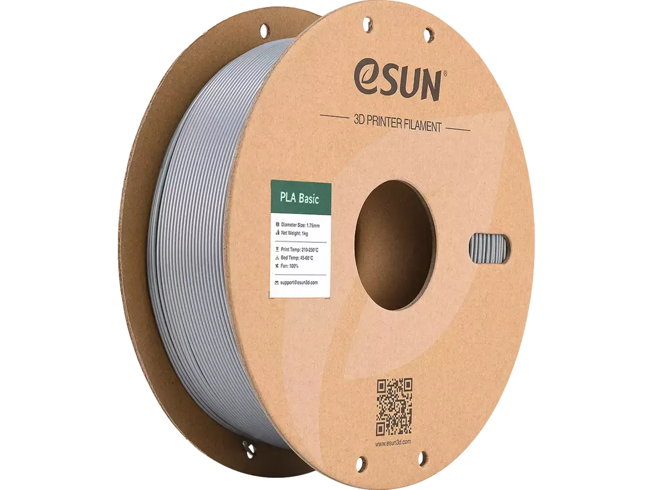 eSUN PLA-Basic -für stabile Ergebnisse, 3D-Druck Filament Rolle auf Pappspule.
