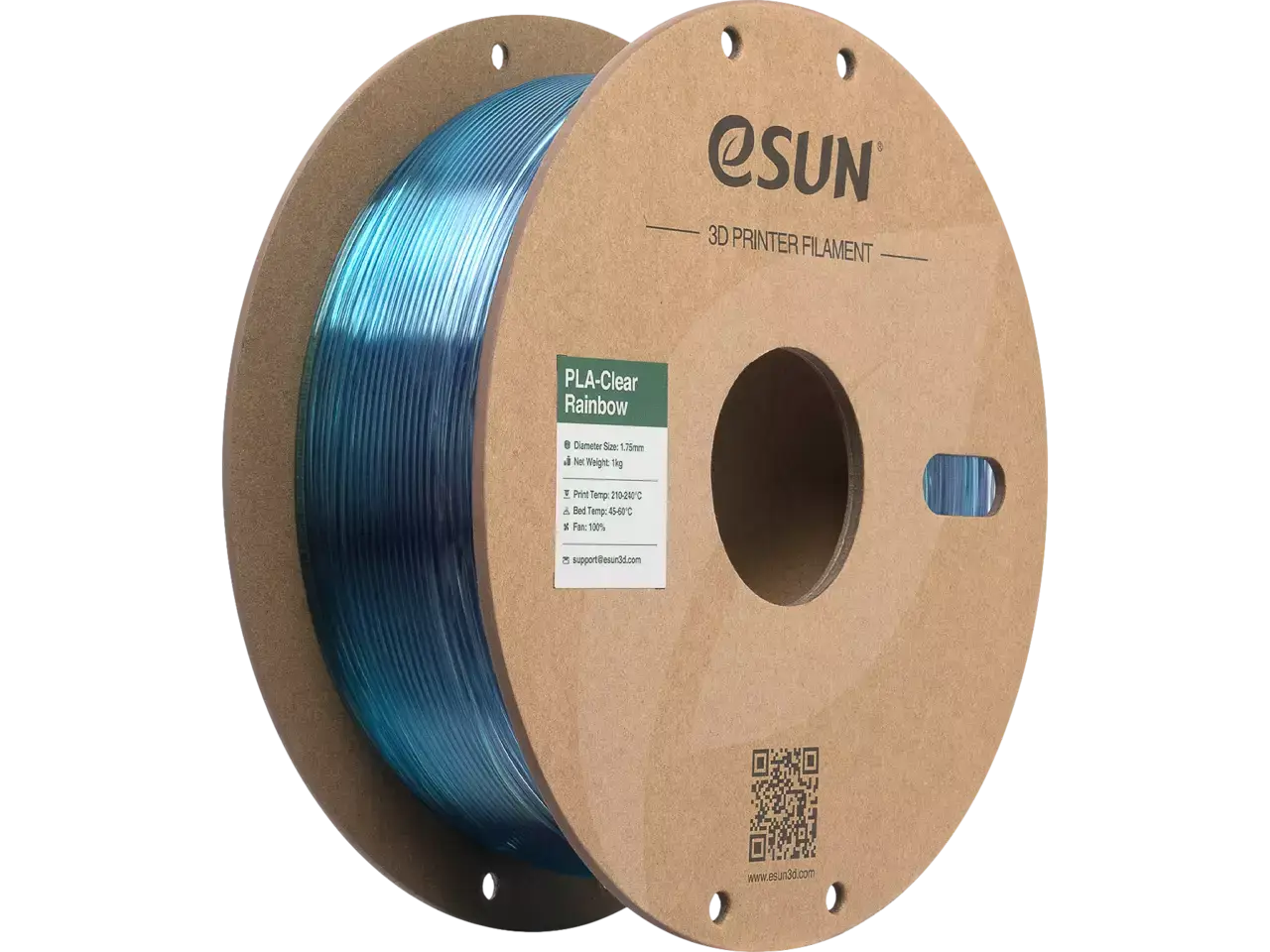 eSUN PLA Clear Rainbow Lila-Blau-Cyan 3D-Druck Filament