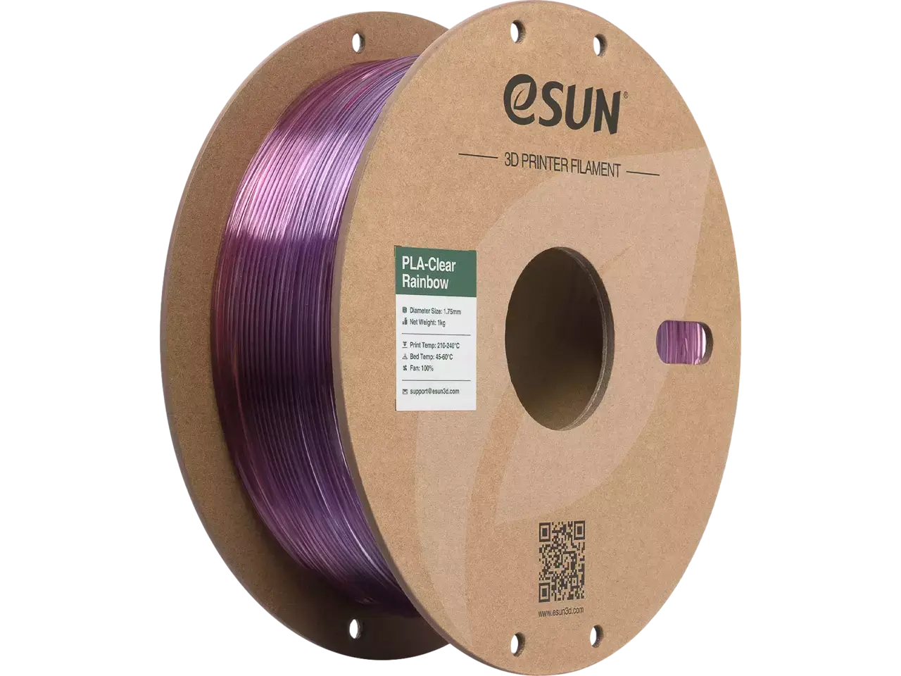 eSUN PLA Clear Rainbow Lila-Rot 3D-Druck Filament