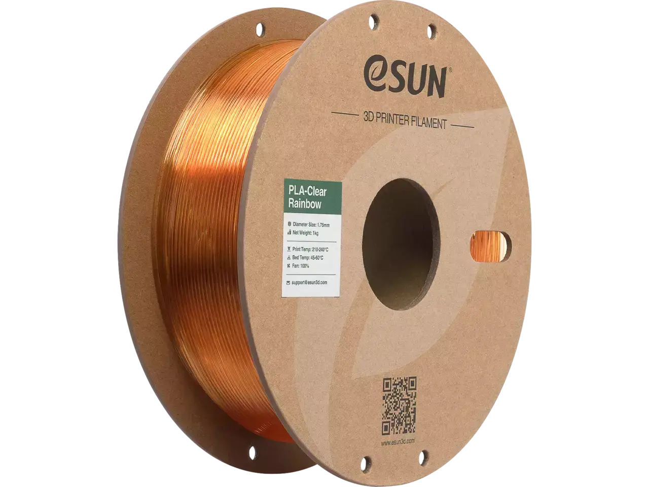 eSUN PLA Clear Rainbow Flame Crystal 3D-Druck Filament