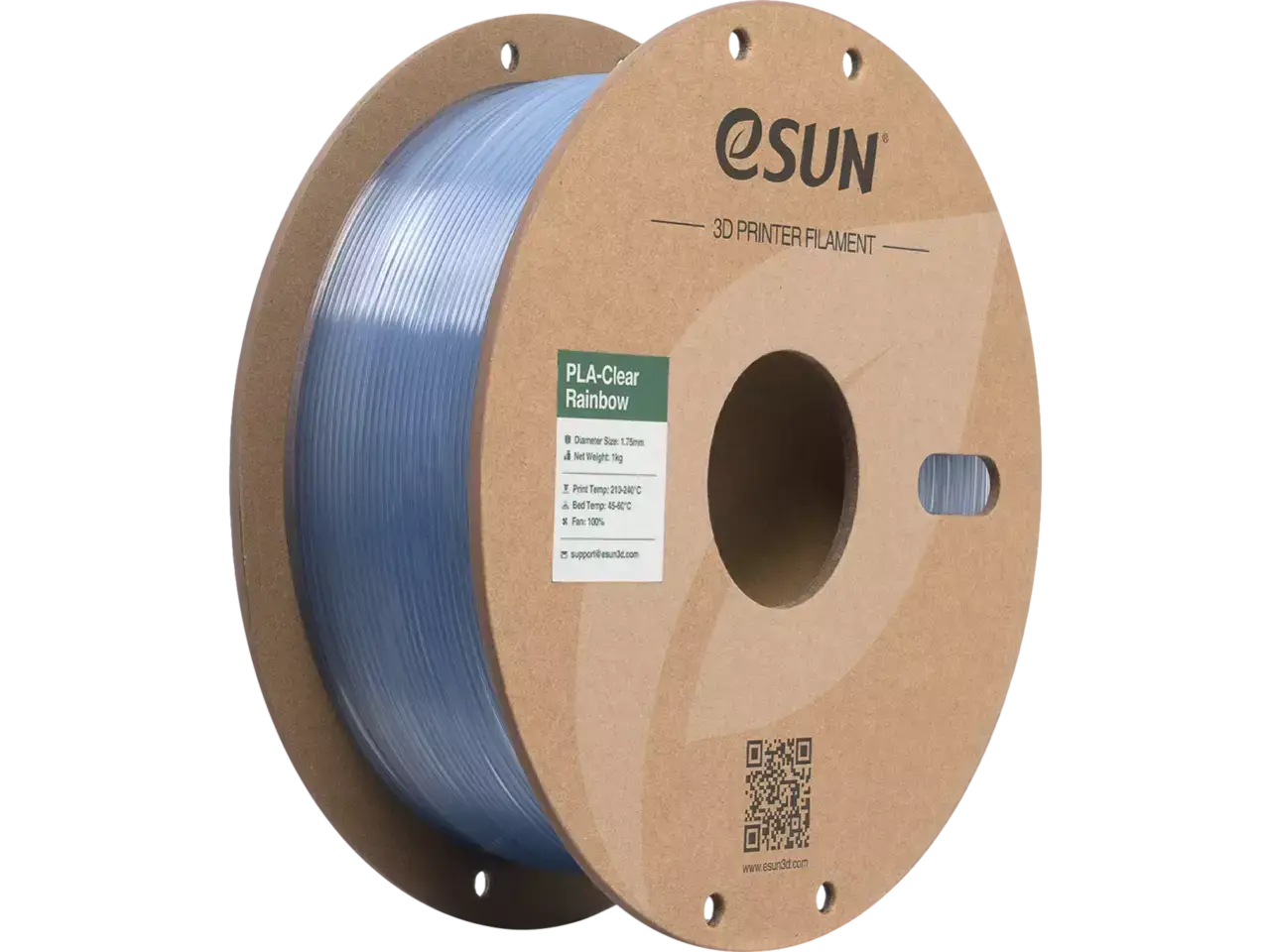 eSUN PLA Clear Rainbow Blue Crystal 3D-Druck Filament