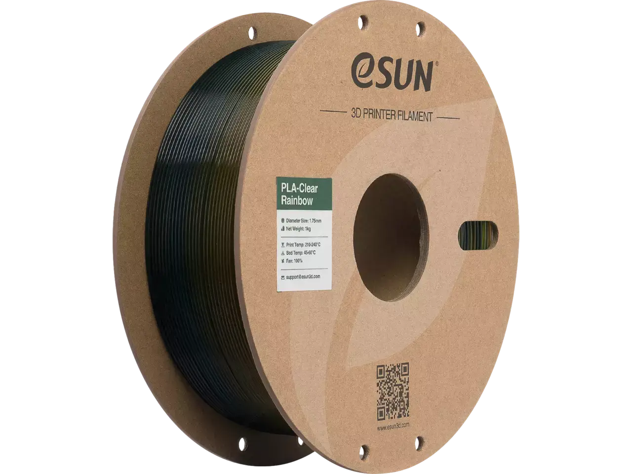 eSUN PLA Clear Rainbow Transparent Gelb-Gruen-Blau 3D-Druck Filament