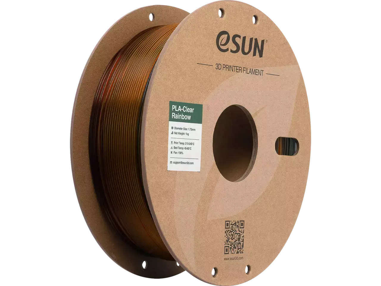 eSUN PLA Clear Rainbow Transparent Orange-Grau-Blau 3D-Druck Filament