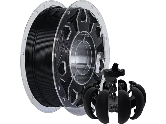 Creality CR-PLA Filament auf einer Spule mit schwarzem Druckmaterial, ideal für FDM-3D-Drucker.