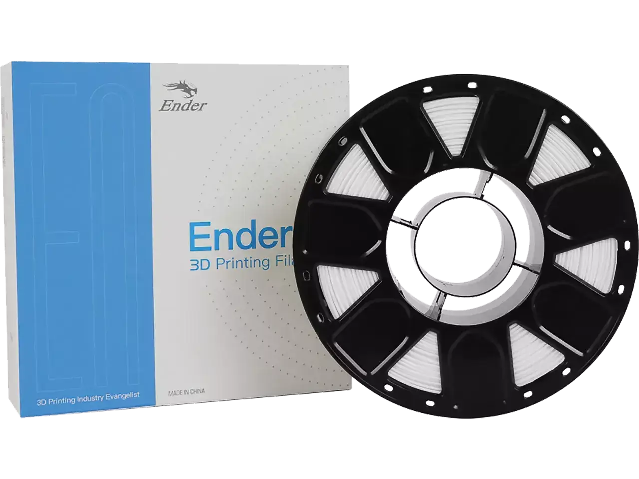 Creality Ender PLA Matte für matte Oberflächen im 3D-Druck - Filamentrolle und Verpackung
