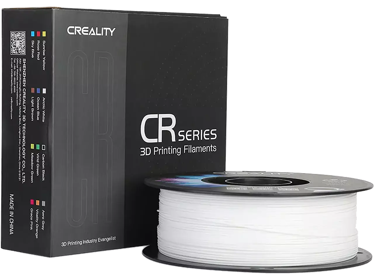 Creality CR-PETG Filament spool and packaging for 3D printing, diameter 1.75 mm, weight 1 kg.