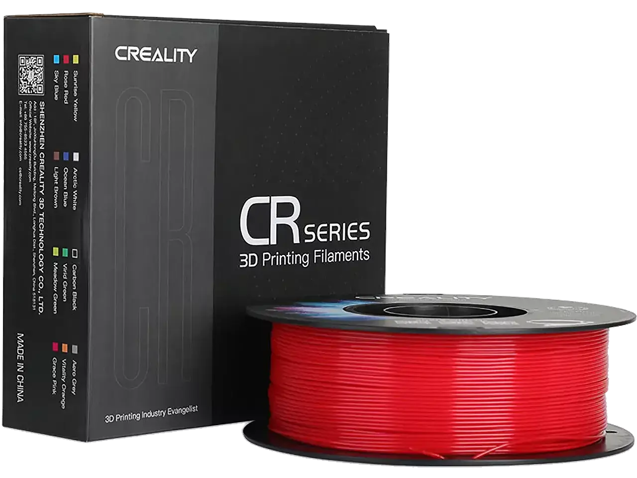 Creality CR-PETG Filament spool with packaging, showcasing robust 3D printing material.