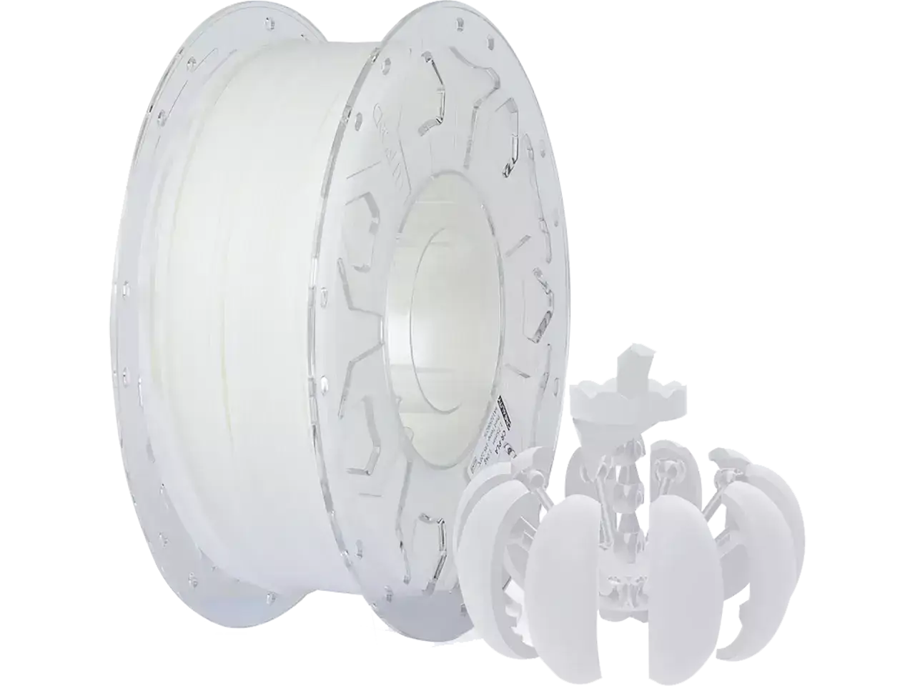 Creality CR-PLA Filament spool with printed model showcasing 3D printing capabilities.