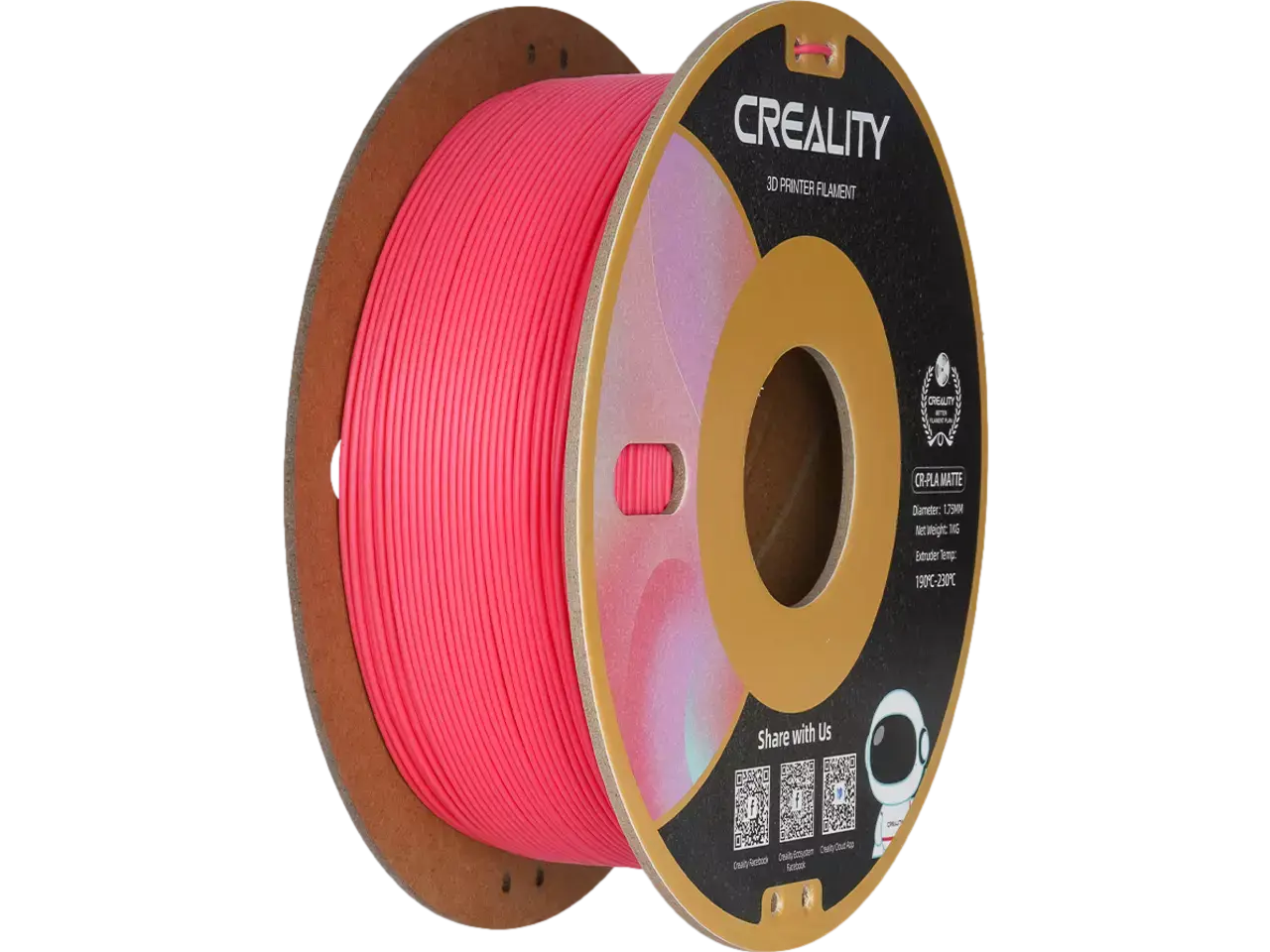 Creality Ender PLA Matte für matte Oberflächen im 3D-Druck, pinkes Filament auf Spule.