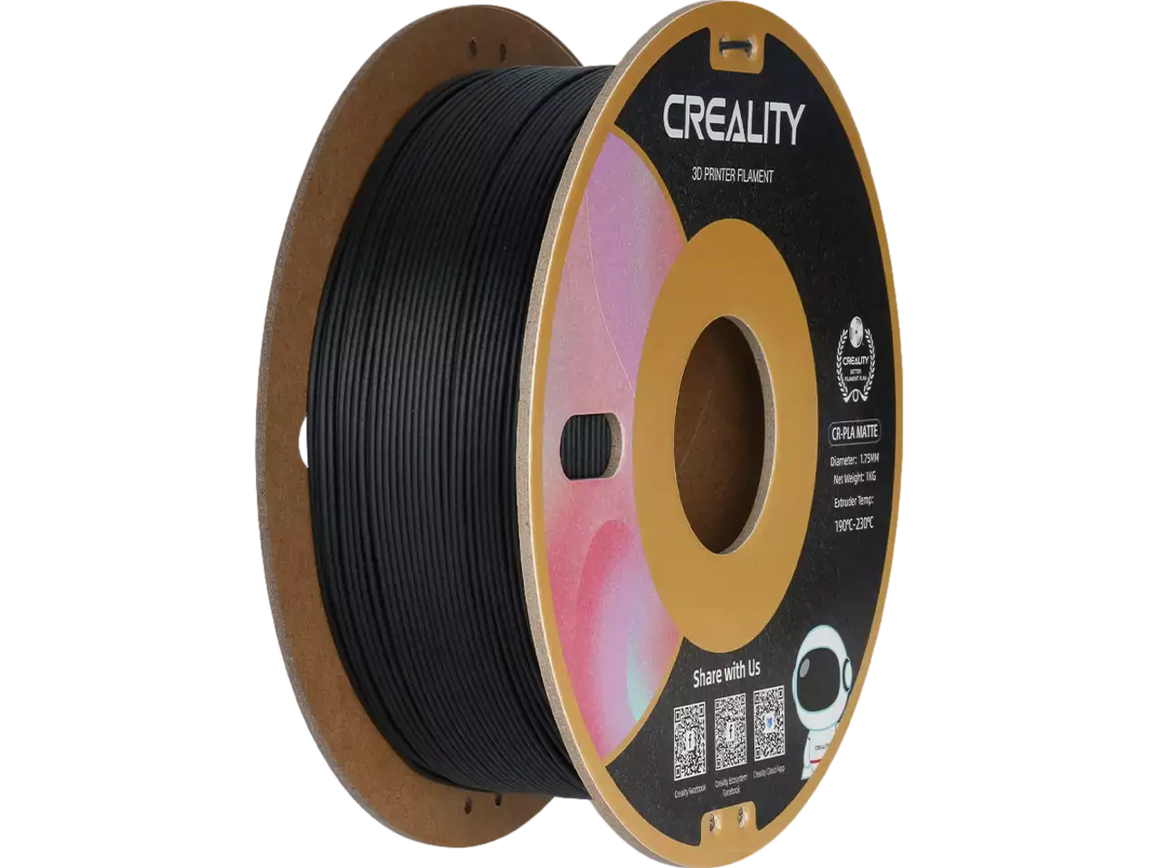 Creality Ender PLA Matte für matte Oberflächen im 3D-Druck - schwarze PLA-Filament-Rolle von Creality.