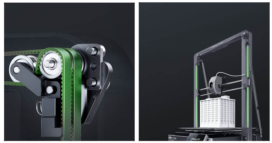 Detailansicht des CoreXZ-Bewegungssystems des Creality Ender-3 V3 Plus 3D Drucker – CoreXZ, 300³