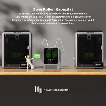 Creality Space Pi Filament Trockenbox Plus – 2 Spulen mit zwei Rollen Kapazität für optimales Drucken.