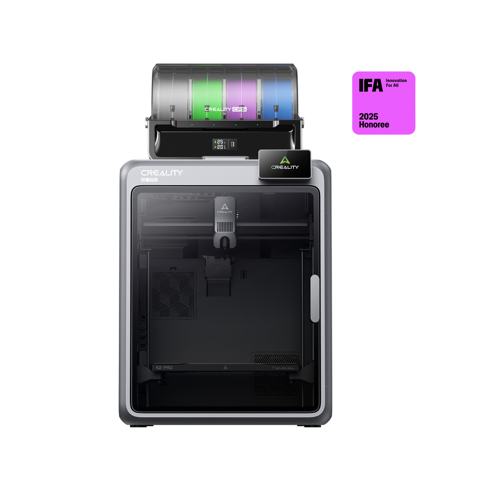 Creality K2 Pro Combo 3D-Drucker – Frontansicht mit CFS Multicolor-System