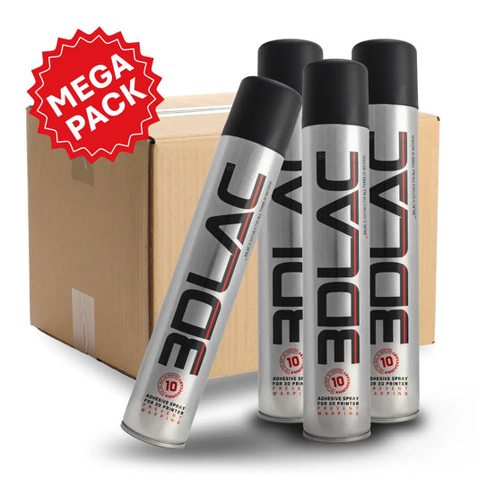 3DLAC Spray 400 ml Mehrfachpack - vier Dosen im Mega Pack für optimale 3D-Druck Haftung