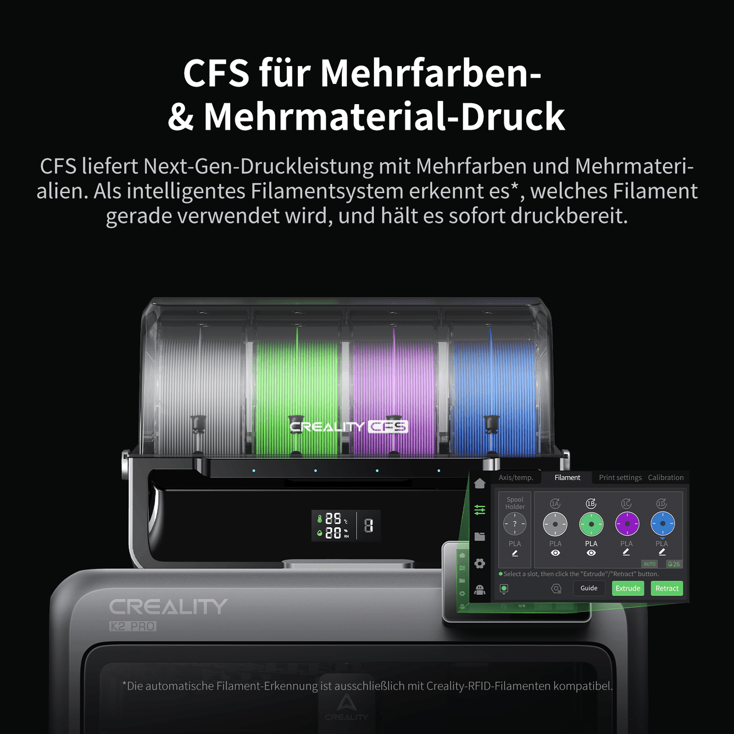 Creality K2 Pro Combo – FOC Servo-Motoren und Direktantrieb-Extruder