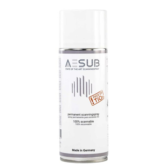 AESUB Scanspray White 400 ml Mattierungsspray für 3D-Scans von AESUB, 100% scannbar, hergestellt in Deutschland.
