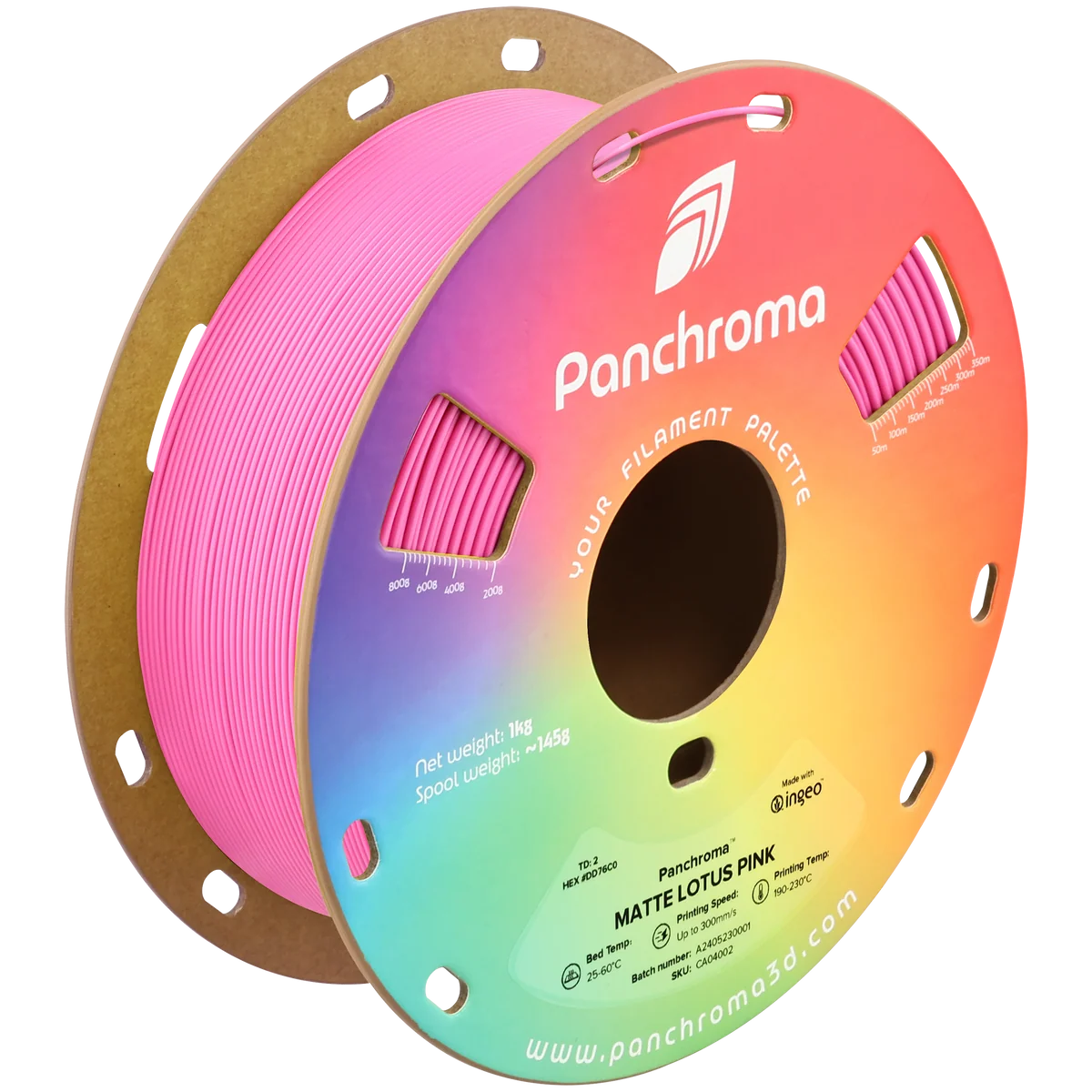 Polymaker Panchroma PLA Matte Filament in Lotus Pink, Spule