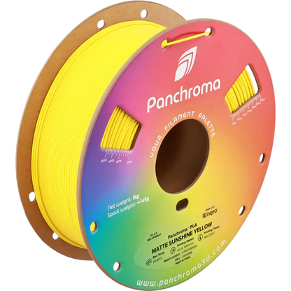 Polymaker Panchroma PLA Matt - das PLA für sanfte Oberflächen, gelbes Filament auf Spule.