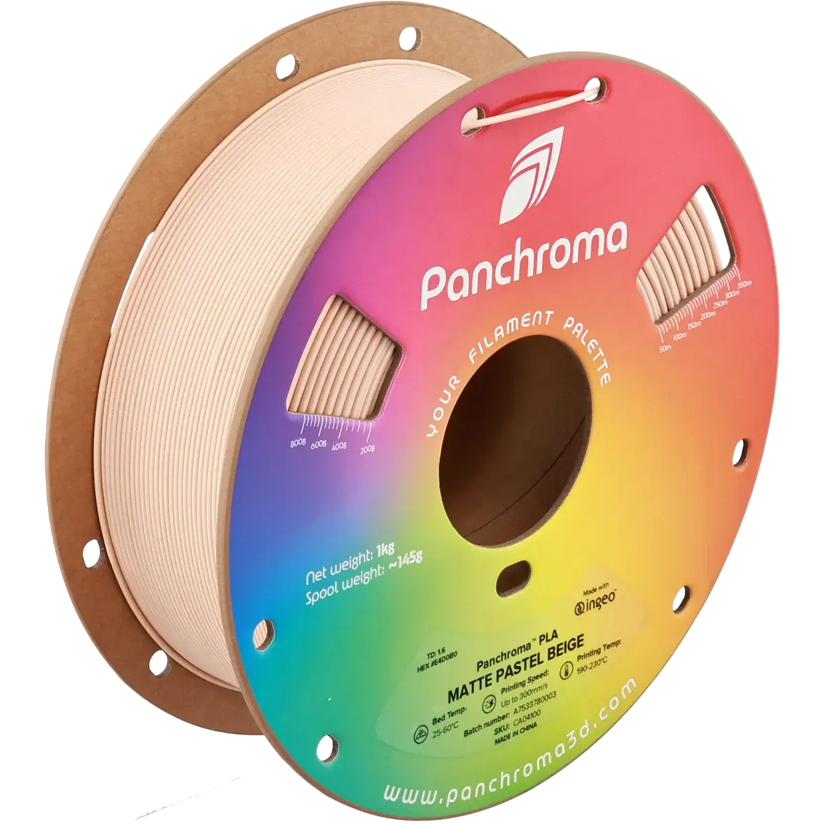 Polymaker Panchroma PLA Matt - das PLA für sanfte Oberflächen in Matte Pastel Beige Spule.
