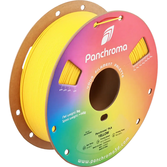 Polymaler Panchroma Basic PLA – Filament für den 3D-Druck in Gelb auf Spule.